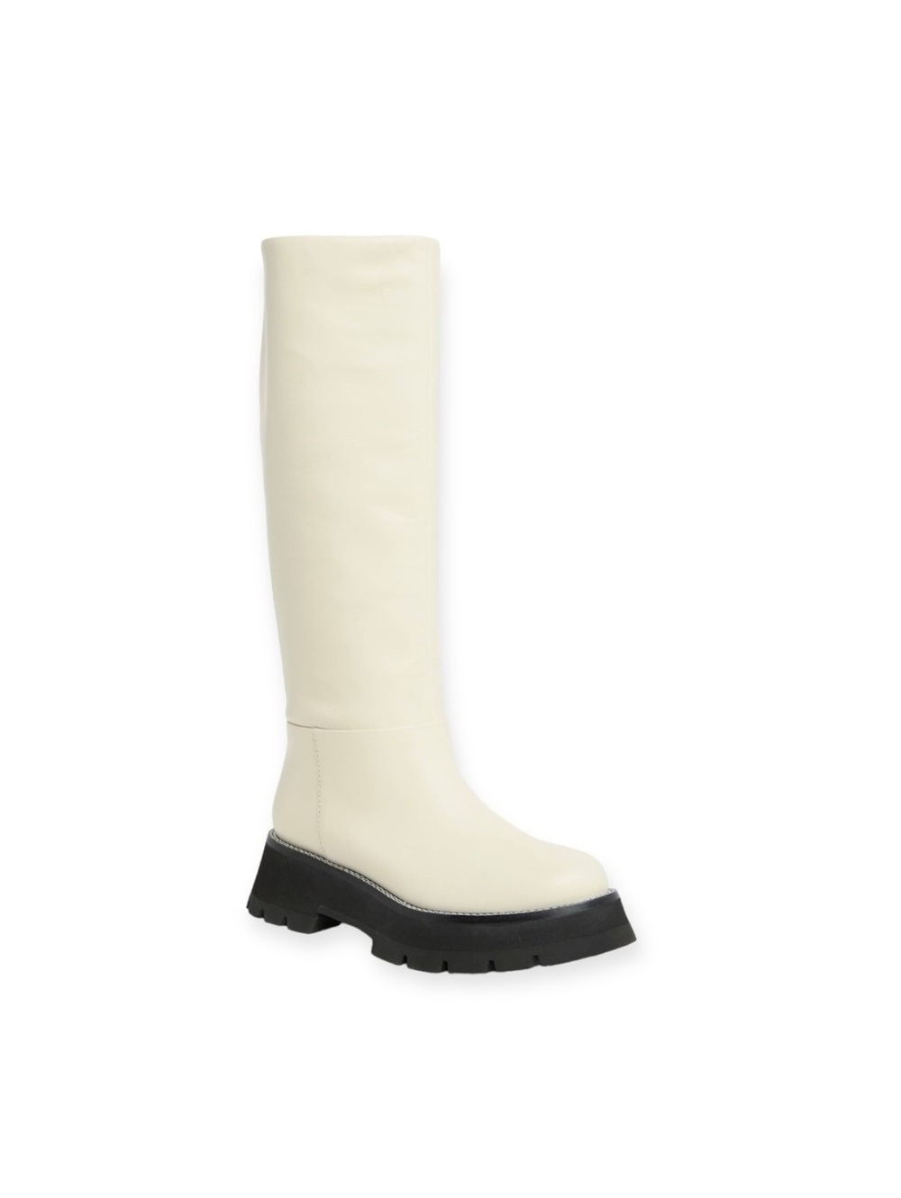 NEW 3.1 Phillip Lim Kate Lug Sole Knee High Boots in Bone/Black, Size 38.5